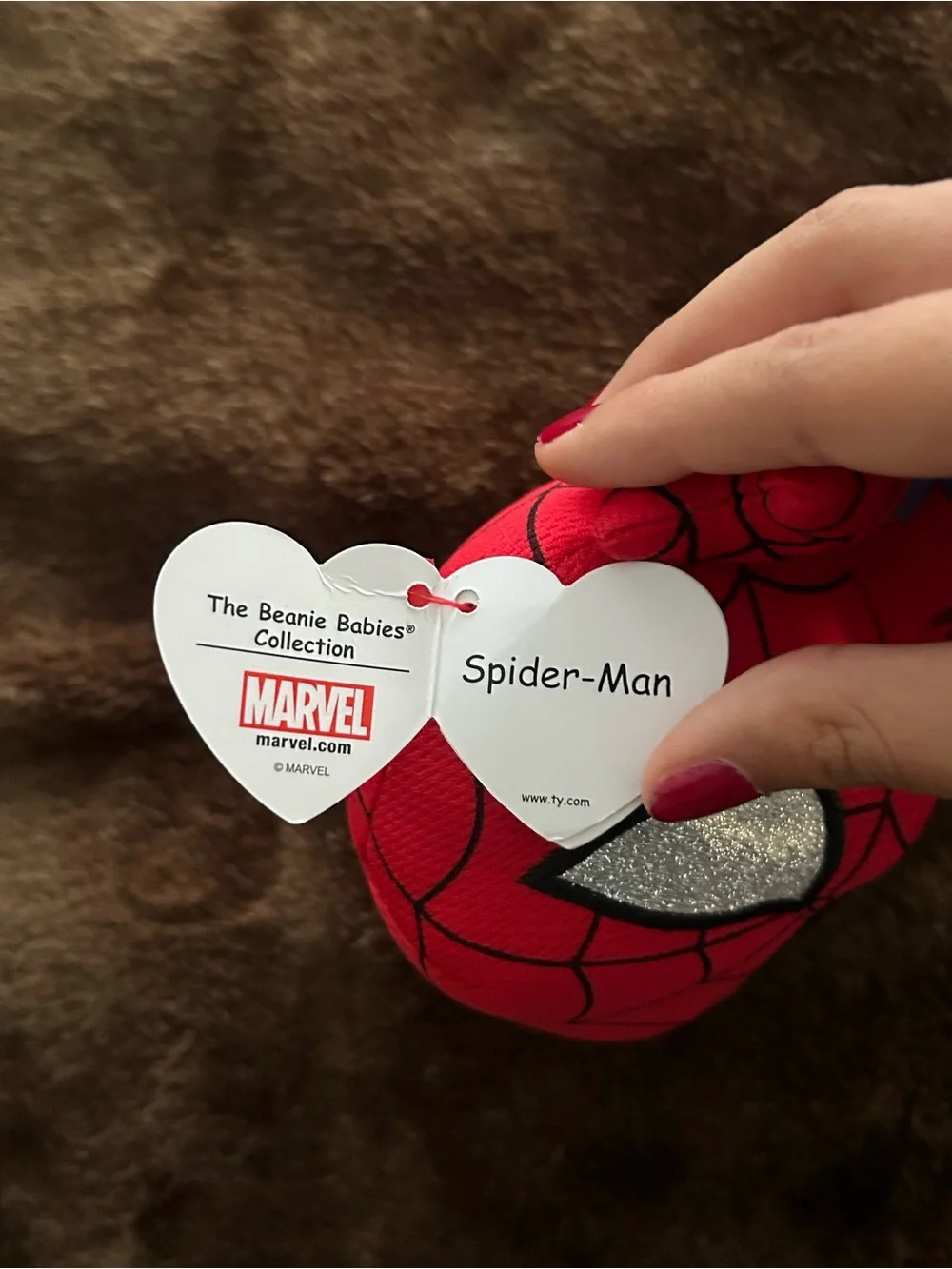 Ty Red & Blue Spider-Themed Plush